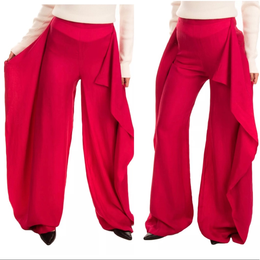 🎊HOST PICK 🎉Silk Draped Sides Wide Leg pants